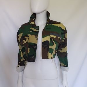 Camouflage Crop Army Jacket